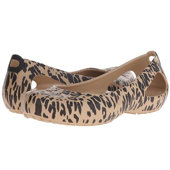 CROCS Shoes - Crocs Women's Kadee Animal Print  Slip-On Casual Ballet Flat Shoe Size W5